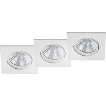 Bild für LED Deckeneinbaustrahler PAMIR eckig 3er Set schwenkbar dimmbar Weiß