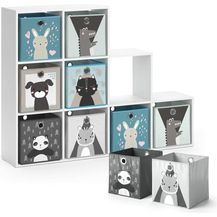 Bild für Kinderregal Weiß 142.4 x 107.8 cm mit 8 Faltboxen Vicco