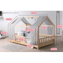Bild für Ticaa Hausbett Kim mit Rausfallschutz aus Kiefer