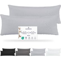 Bild für Barbons Kissenbezug 40x145 Seitenschläferkissen Bezug 2er Set – 165 g/m² Oeko-TEX Zertifiziert Kopfkissenbezug 100% Jersey Baumwolle weiche Kissenbezüge Kissenhülle mit Reißverschluss (40x145-Weiss)