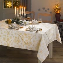 Bild für Tischdecke Eisstern 85 x 85 cm Jacquard Festdecke Tischläufer Weihnachtsdecke