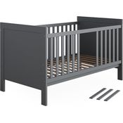 VitaliSpa Ajaton, Babybett mit Rausfallschutz, grau, vielseitig als Stubenbett und Gitterbett nutzbar, 144.4 x 83 x 80.8 cm