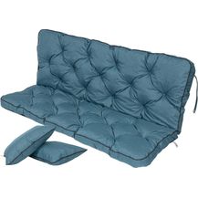 Bild für TexDeko Auflagekissen Ecolen Gartenbankauflage für Hollywoodschaukel mit Rückenlehne, (1x Gartenbankauflage für Hollywoodschaukel + 2x Kissen)