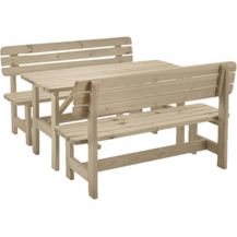 Bild für iWerk Massivholzgarnitur Kiefer grau 3-teilig