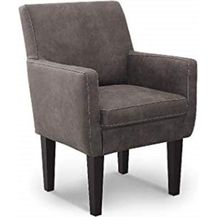 Bild für CAVADORE Diningsessel Malm / Polstersessel für Küche oder Esszimmer in Lederoptik / Mit Kontrastnaht / Passend zur Küchengarnitur Malm / 66 x 96 x 71 / Mikrofaser: grau