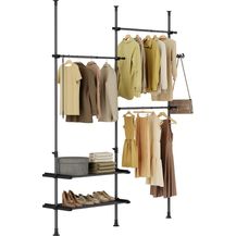 Bild für Regalsystem mit 3 Kleiderstangen und 3 Körben