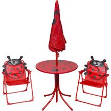Bild für vidaXL 3-tlg. Garten-Bistro-Set für Kinder mit Sonnenschirm Rot 41842