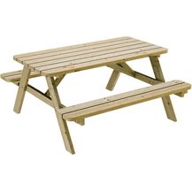 Bild für Picknick Sitzgruppe Kiefernholz Gartenbank 120 cm Biertisch Sitzbank imprägniert