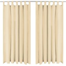 Bild für vidaXL Vorhänge aus Mikro-Satin 2 Stk. mit Schlaufen 140×175 cm Beige 132216