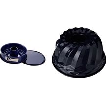 Bild für Dr. Oetker Springform Ø 26 cm Back-Liebe Emaille – 26er Kuchenbackform mit extra hohem Rand in Dunkelblau & Guglhupf Backform Ø 24 cm Back-Liebe Emaille – 24er Gugelhupfform in Dunkelblau