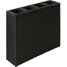 Bild für vidaXL Garten-Hochbeet mit 4 Töpfen Poly Rattan Schwarz 41084