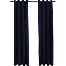 Bild für vidaXL Verdunkelungsvorhänge mit Ösen 2 Stk. Samt Schwarz 140x225 cm 134489