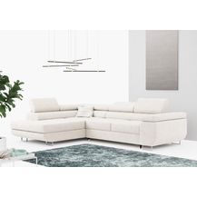 Bild für Ecksofa L-Form Couch mit Schlaffunktion und Verstellbare Kopfstützen