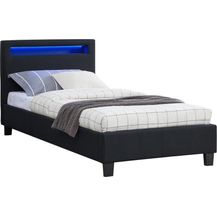 Bild für CARO-Möbel Polsterbett Himalaya mit LED Beleuchtung Einzelbett Jugendbett 90x200 cm mit Lattenrahmen