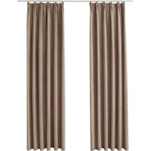 Bild für vidaXL Verdunkelungsvorhänge mit Haken 2 Stk. Taupe 140x225 cm 134480