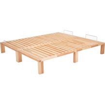 Bild für Gigapur Massives Holzbett G56 inkl. Lattenrost und Matratzenbügeln, Liegefläche 140x200 cm Best. aus 2x70 cm (11340)