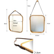 Bild für osoltus Edge Badspiegel Wandspiegel Bambus mit Aufhängung