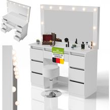 Bild für Juskys Schminktisch Lilia mit LED-Beleuchtung & Hocker Tonia