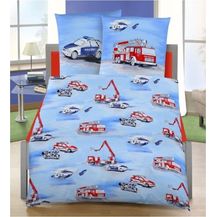 Bild für MTOnlinehandel Kinderbettwäsche Polizei & Feuerwehr 135x200 + 80x80 cm
