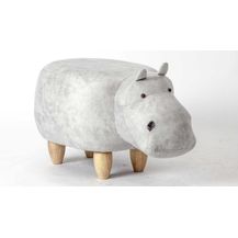 Bild für Kinderhocker Nildpferd/Hippo weiß