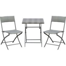 Bild für Outsunny Bistroset Polyrattan 3tlg. Balkonmöbel Set Sitzgruppe Essgruppe Gartenmöbel Garnitur