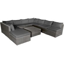 Bild für BRAST Gartenmöbel Lounge Sofa Couch Set Paradise Grau Poly-Rattan für 7 Personen