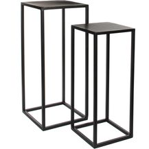 Bild für MICA Decorations Beistelltische Goa Schwarz Metall 2er Set