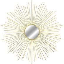 Bild für Hängespiegel Wandspiegel Dekospiegel Sonne Metall Gold Ø65cm