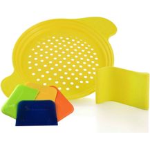 Bild für Muxel Spätzlereibe Spätzlewunder mit Patentschaber, die Alternative für Spätzlepresse, Kunststoff, (mit-Teigschaber, 6-St)