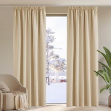 Bild für PONY DANCE Blickdichte Vorhänge mit Kräuselband für Schienen 2er Set H 228 x B 228 cm Thermogardine Kälteschutz Verdunkelnde Gardinen für Große Fenster Schlafzimmer