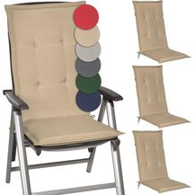 Bild für Beautissu 4er Set Hochlehner Auflagen Loft HL 120 x 50 x 6 cm Natur