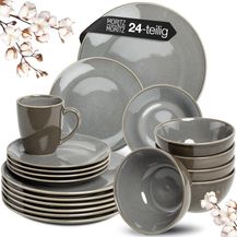 Bild für Moritz & Moritz Tafelservice SENSE grau Geschirrset (24-tlg)