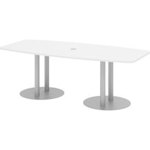 Bild für bümö Konferenztisch oval 220x103 cm großer Besprechungstisch in weiß
