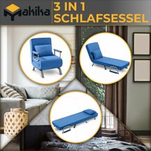 Bild für Makika Schlafsessel Schlafsofa Ted klappbar in Blau
