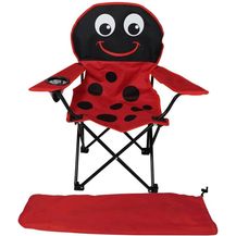 Bild für Kinder Anglersessel mit Getränkehalter und Tasche Motiv Marienkäfer