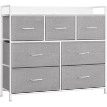 Bild für Songmics Kommode mit 7 Stoffschubladen, Holz / Metall taubengrau-wolkenweiß, 98 x 28,5 x 85 (BxTxH)