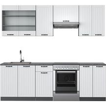 Bild für Küchenzeile Fame-Line Weiß Landhaus/Anthrazit 240 cm ohne Arbeitsplatte Vicco