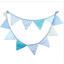 Bild für Oblique-Unique® Bunte Wimpel Girlande Baumwolle Wimpelkette Doppelseitig Farbenfroh Drinnen & Draußen