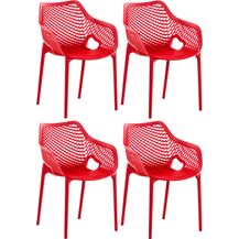 Bild für CLP 4er Set Stühle Air XL stapelbar mit einer Sitzhöhe von 44 cm,rot