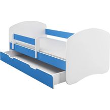 Bild für Kinderbett Jugendbett mit einer Schublade und Matratze Weiß ACMA II (160x80 cm + Schublade, Blau)