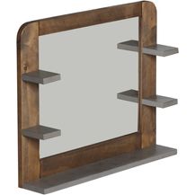 Bild für Spiegel-mit-Ablage massivum Dingle 67x55 cm rechteckig Wandspiegel Badspiegel Badmöbel Pinie grau Betonoptik natur unbeleuchtet