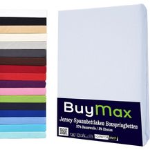 Bild für Buymax Spannbettlaken Stretch 140x200-160x220 cm für Wasserbetten und Boxspringbetten Bettbezug für Matratzen bis 35 cm Matratzenhöhe