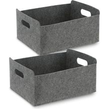 Bild für Bada Bing Aufbewahrungskorb Filzkorb Filz Aufbewahrungsbox Regalkorb Organizer Faltkorb Anthrazit (2er Set, 2 St, ca. 31 x 25 x 15 cm)