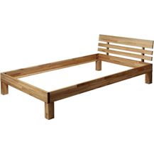 Bild für Krok Wood Massivholzbett Julia mit Kopfteil in Eiche (100x200)