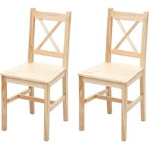 Bild für 2er-Set Esszimmerstuhl Massivholz Kiefer lasiert