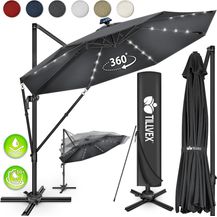 Bild für tillvex® Premium Alu Sonnenschirm 330 cm Braun + Abdeckung & Windsicherung 