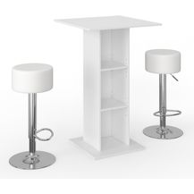 Bild für Bartisch-Set Rodeo Weiß 70 x 70 cm mit 2 Barhockern Vicco