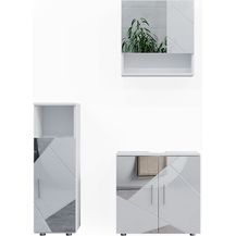 Bild für Badmöbel-Set Irma Weiß Hochglanz mit Einsätzen 3 Teile Vicco