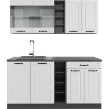 Bild für Singleküche R-Line Weiß Landhaus/Anthrazit 160 cm ohne Arbeitsplatte Vicco