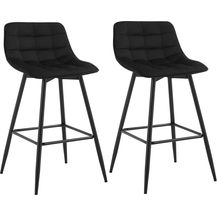 Bild für 2er-Set Designer Barstuhl mit Fußstütze Samt